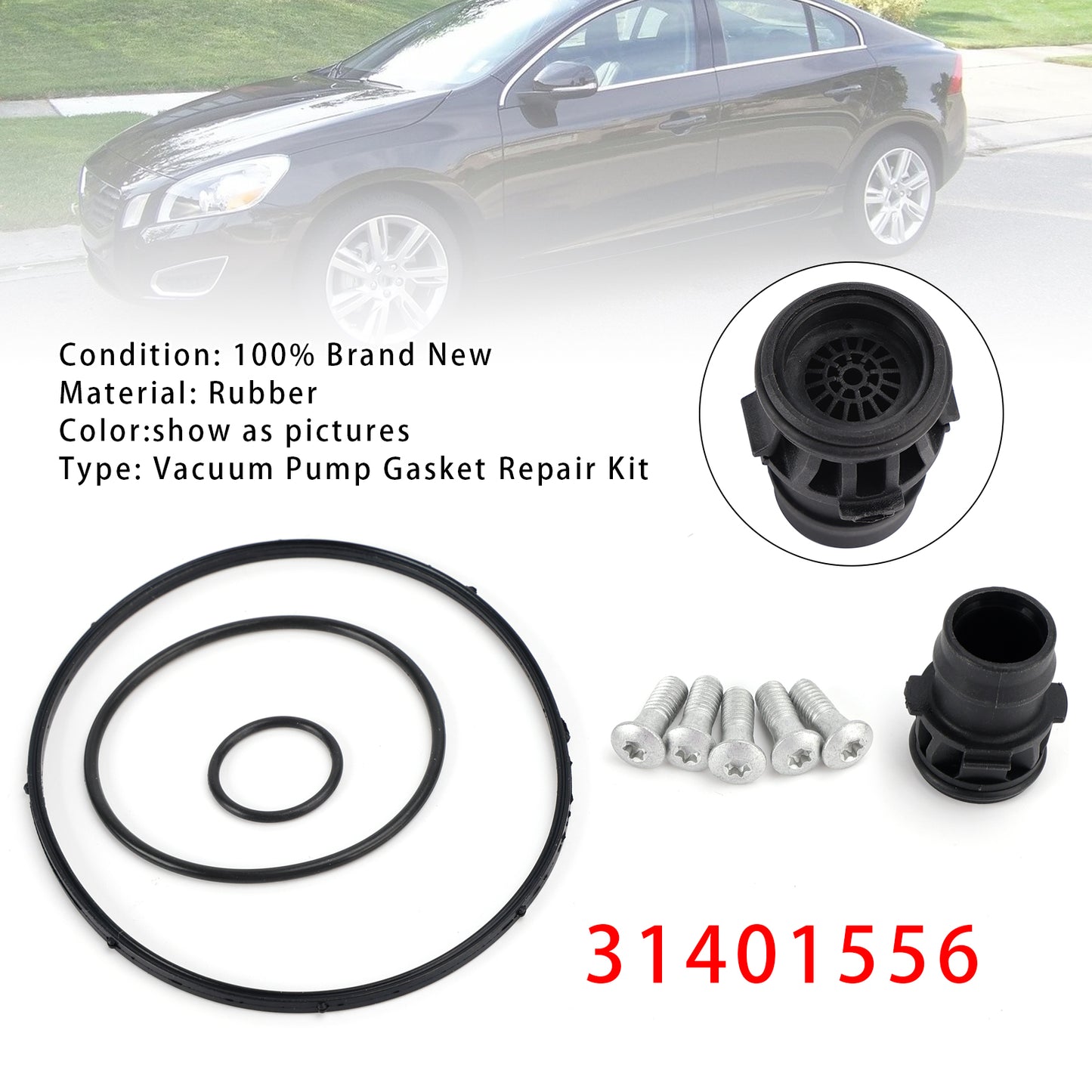 2007-2016 Volvo XC90 V60 S80 3.0L 3.2L 31401556 Vacuum Pump Gasket Repair Kit