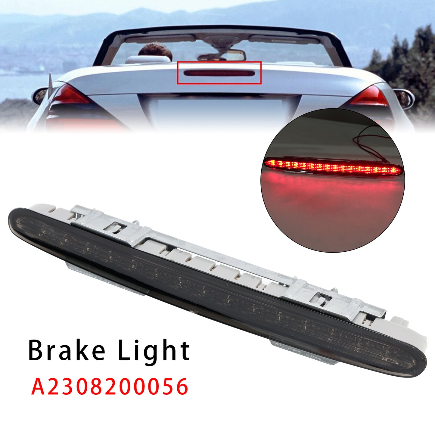 2002-2012 Mercedes Benz SL55 SL550 R230 A2308200856 Rear Third Brake Light Lamp