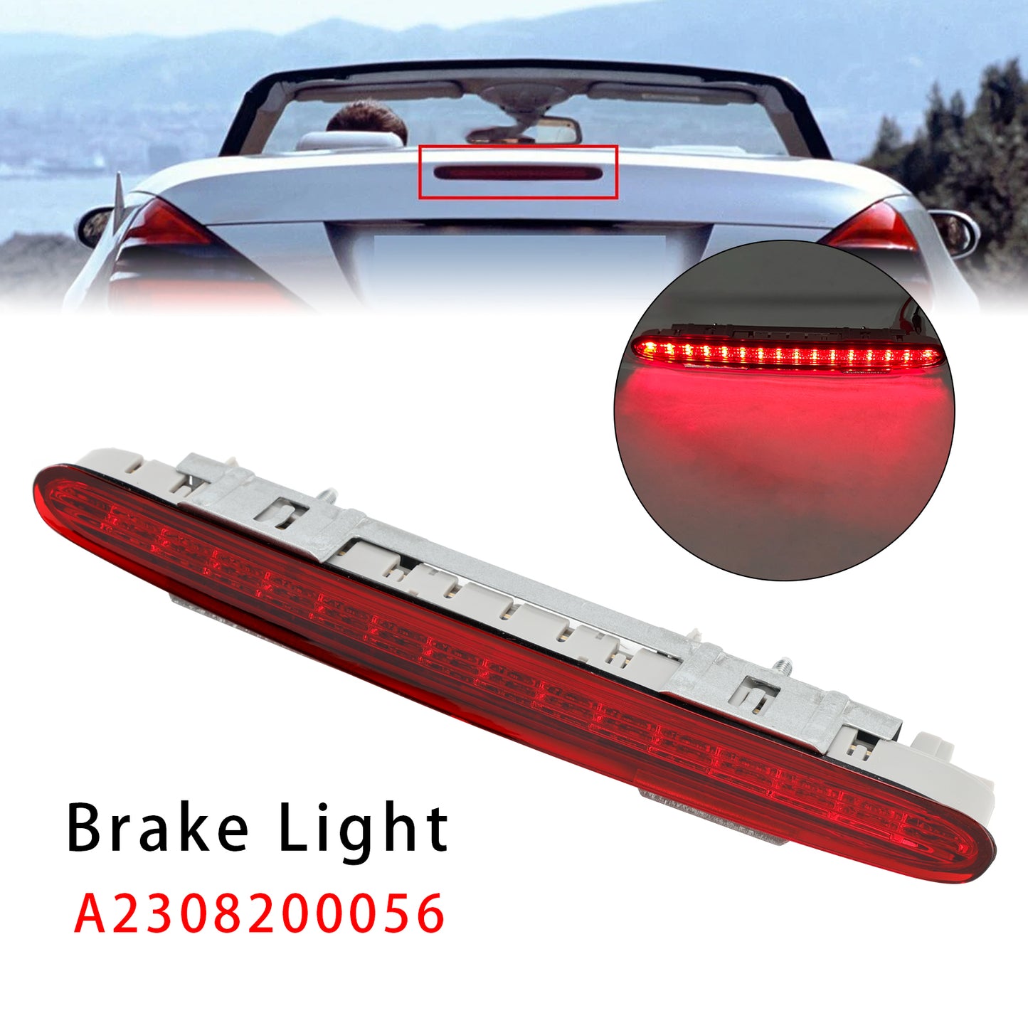 2002-2012 Mercedes Benz SL55 SL550 R230 A2308200956 Rear Third Brake Light Lamp