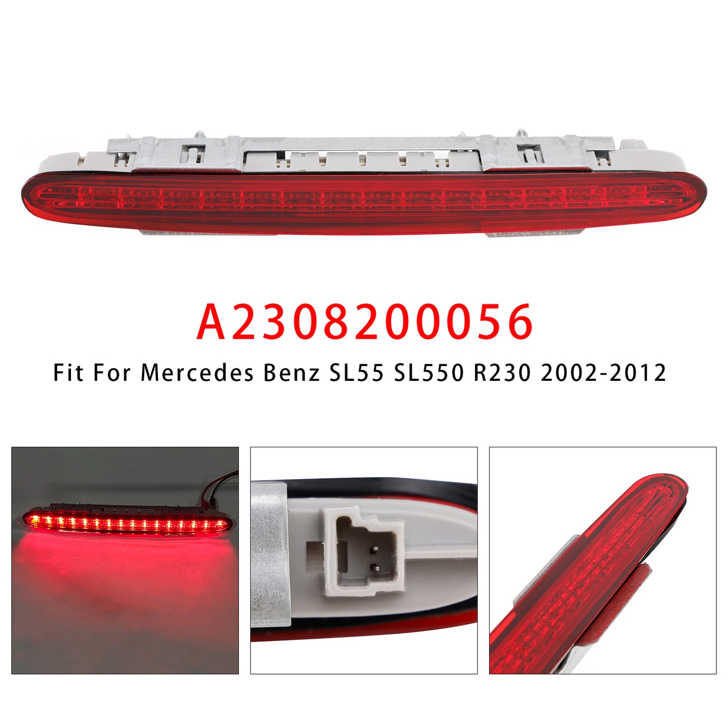 2002-2012 Mercedes Benz SL55 SL550 R230 A2308200956 Rear Third Brake Light Lamp