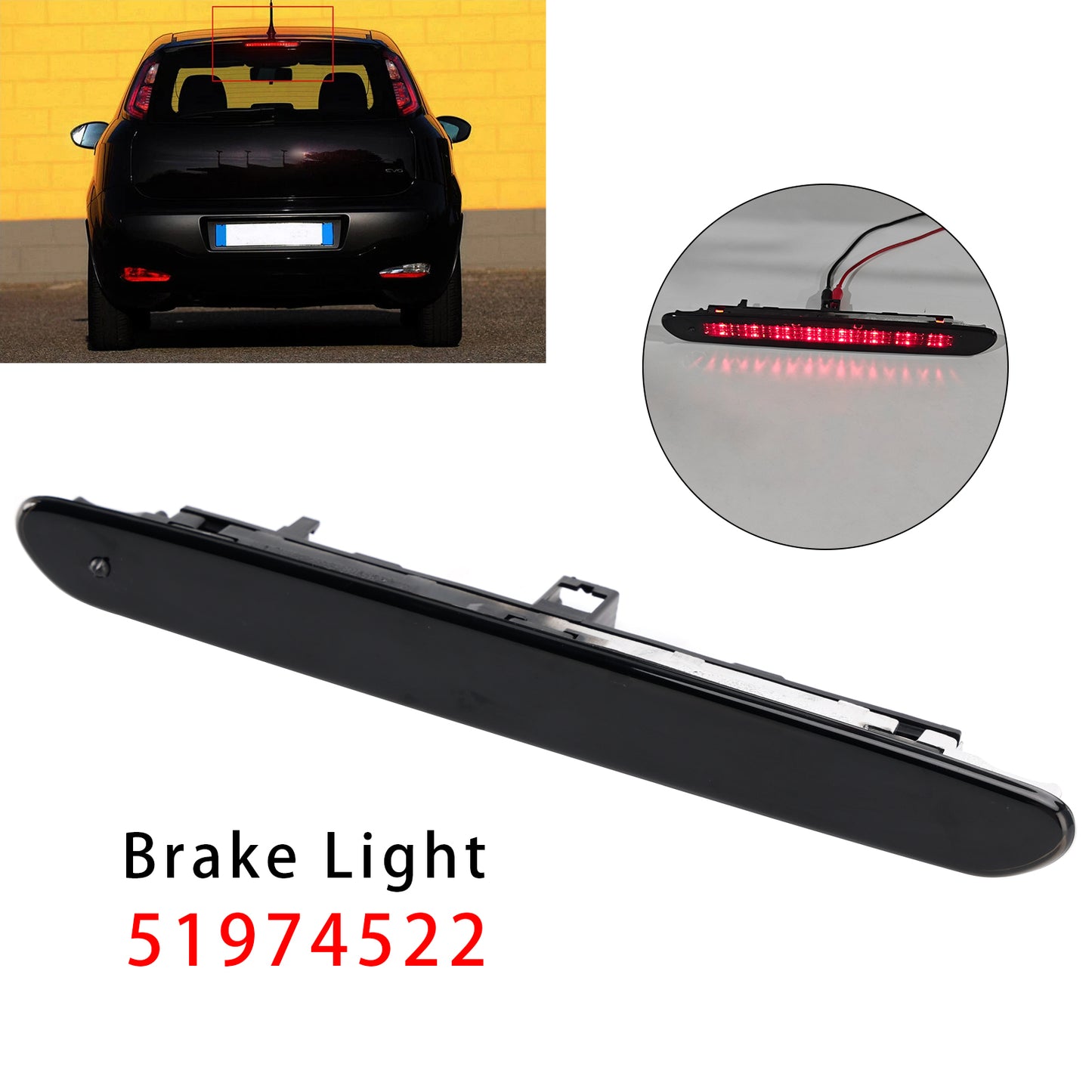 2005-2012 Fiat Grande Punto 51722247 Rear Third Brake Light Lamp