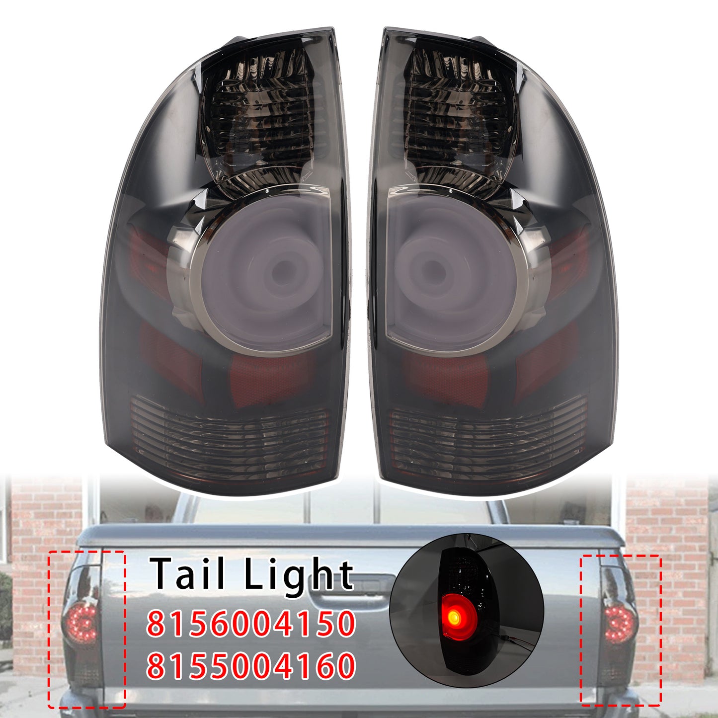 2005-2015 Toyota Tacoma Base Crew Cab Pickup 4-Door 8155004160 Left+ Right LED Tail Lights Brake Lamp
