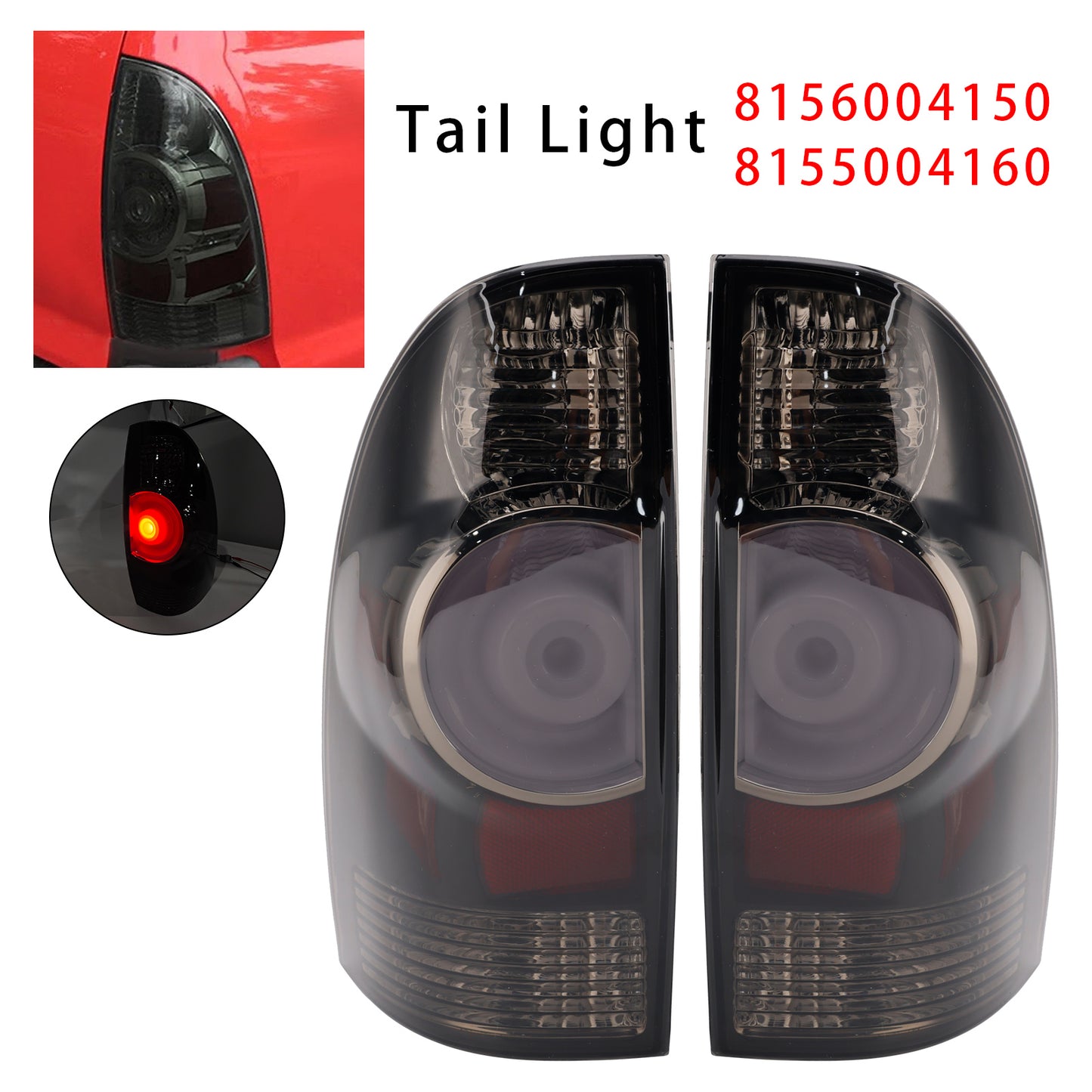 2005-2015 Toyota Tacoma Base Crew Cab Pickup 4-Door 8155004160 Left+ Right LED Tail Lights Brake Lamp