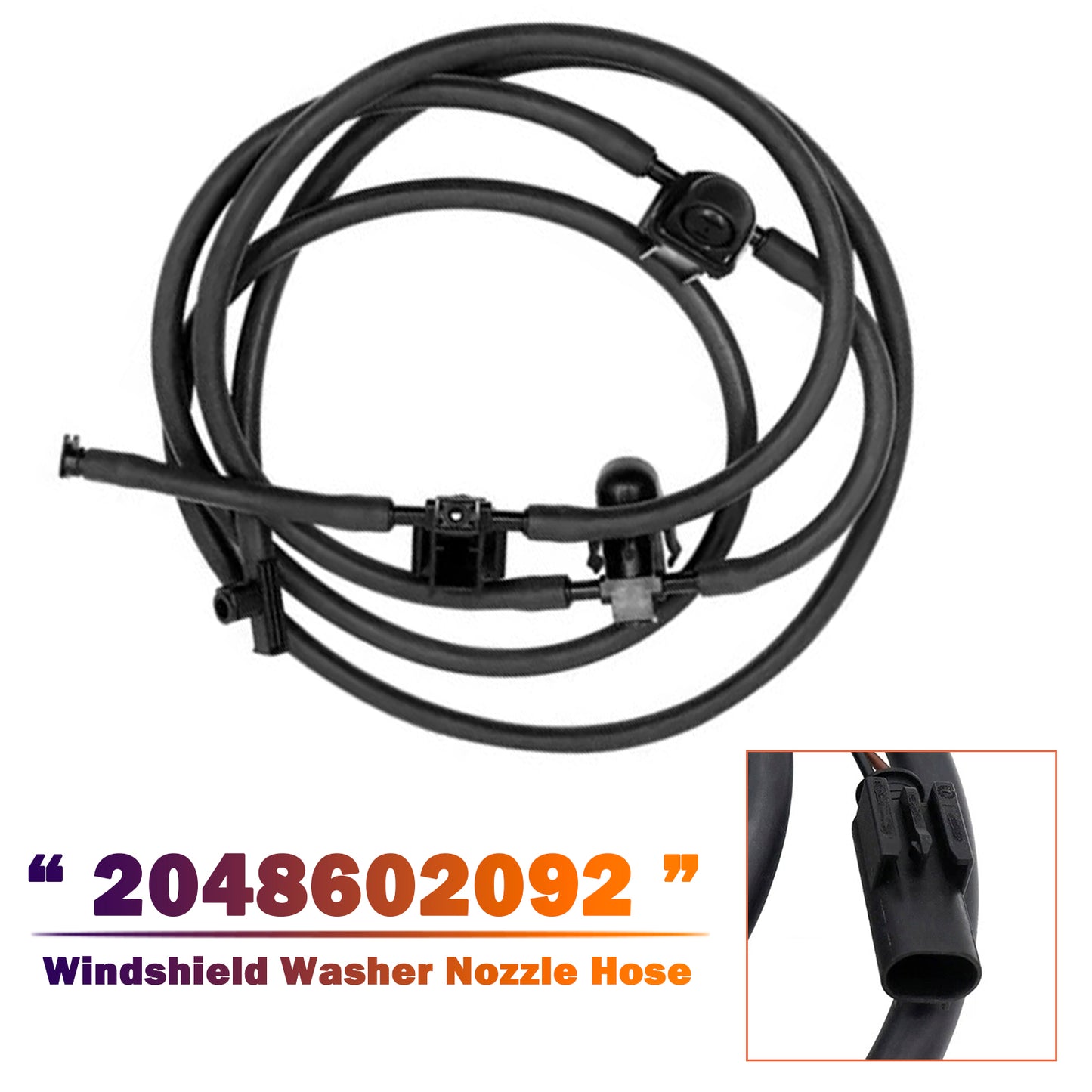 Mercedes X204 GLK-Class 2048602092 Windshield Washer Nozzle Hose Heated