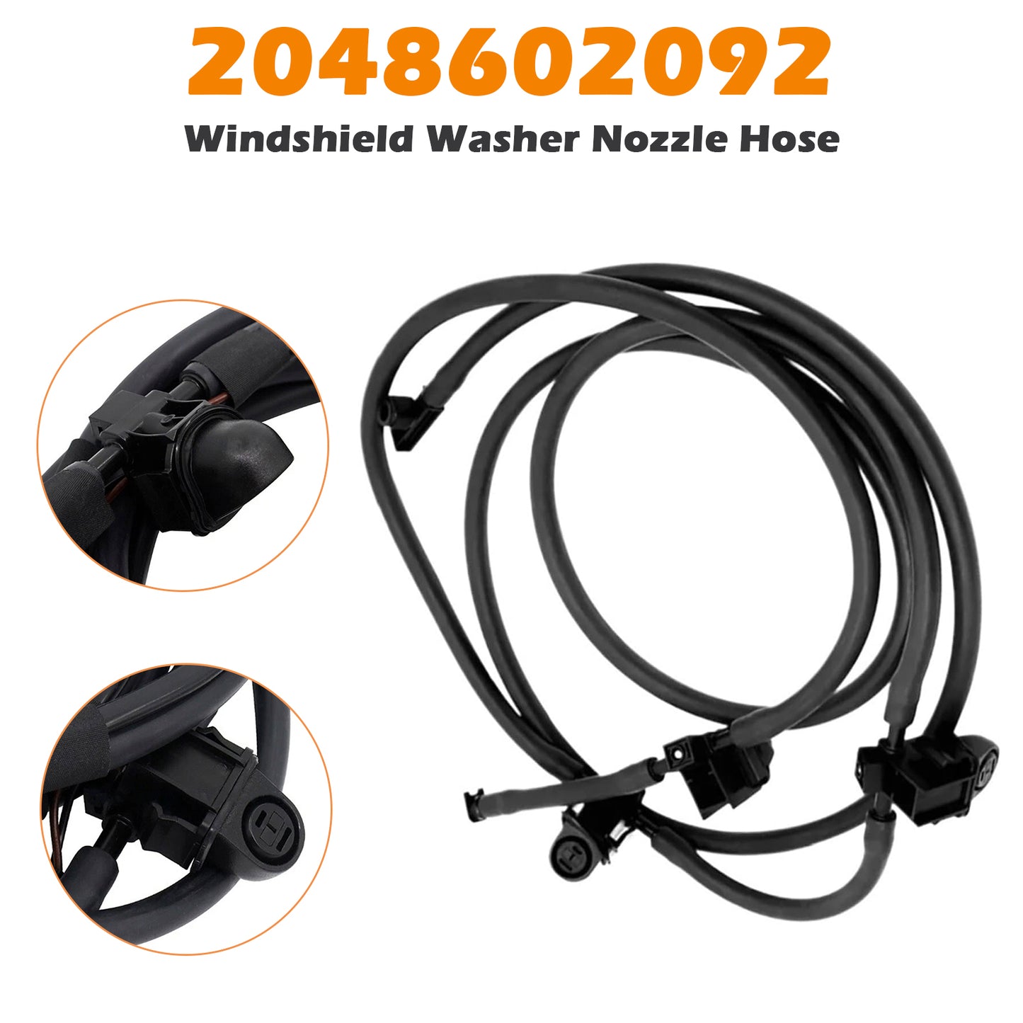 Mercedes X204 GLK-Class 2048602092 Windshield Washer Nozzle Hose Heated