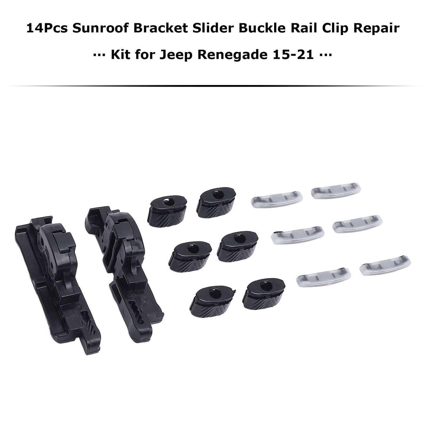15-21 Jeep Renegade 14Pcs Sunroof Bracket Slider Buckle Rail Clip Repair Kit