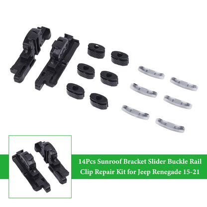 15-21 Jeep Renegade 14Pcs Sunroof Bracket Slider Buckle Rail Clip Repair Kit