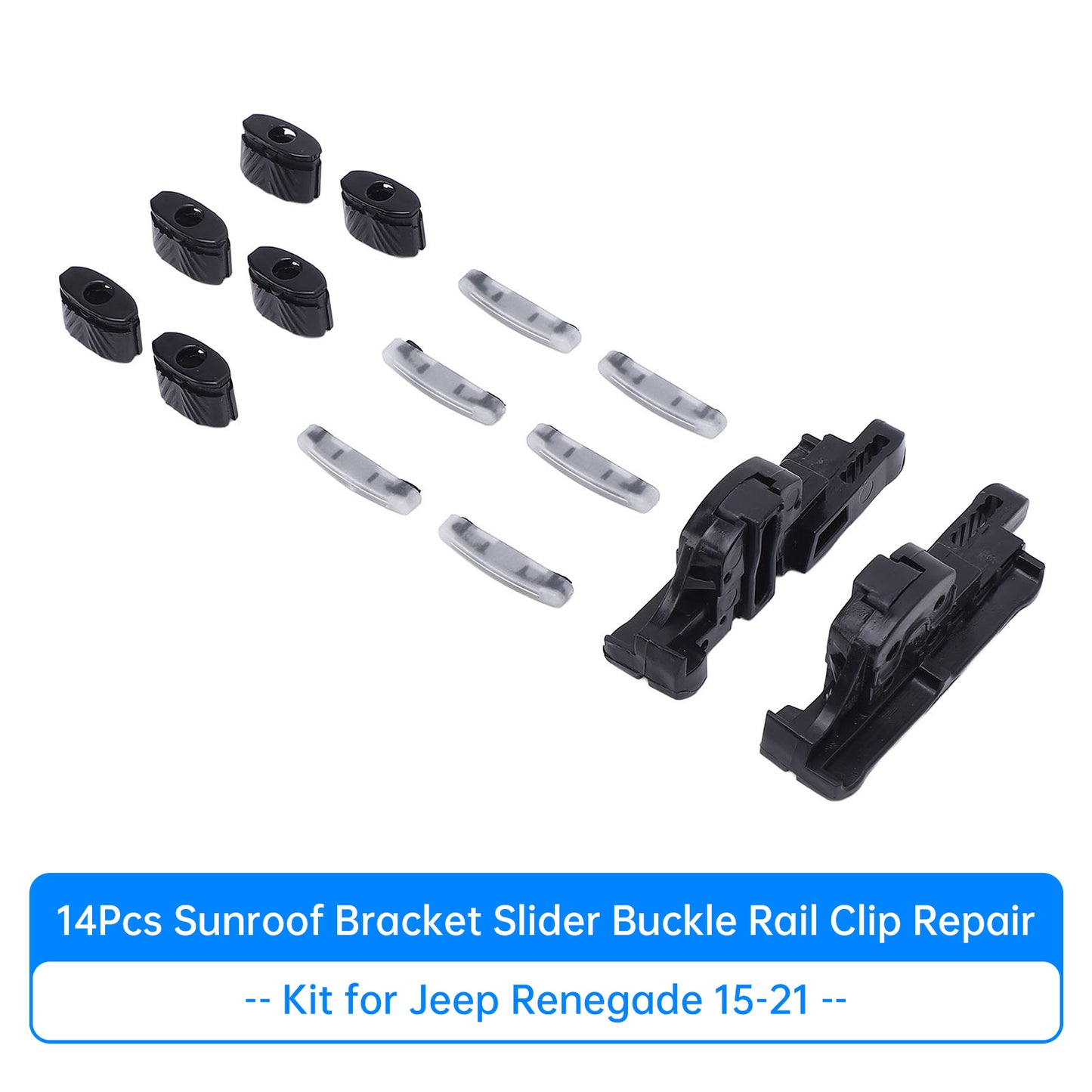 15-21 Jeep Renegade 14Pcs Sunroof Bracket Slider Buckle Rail Clip Repair Kit