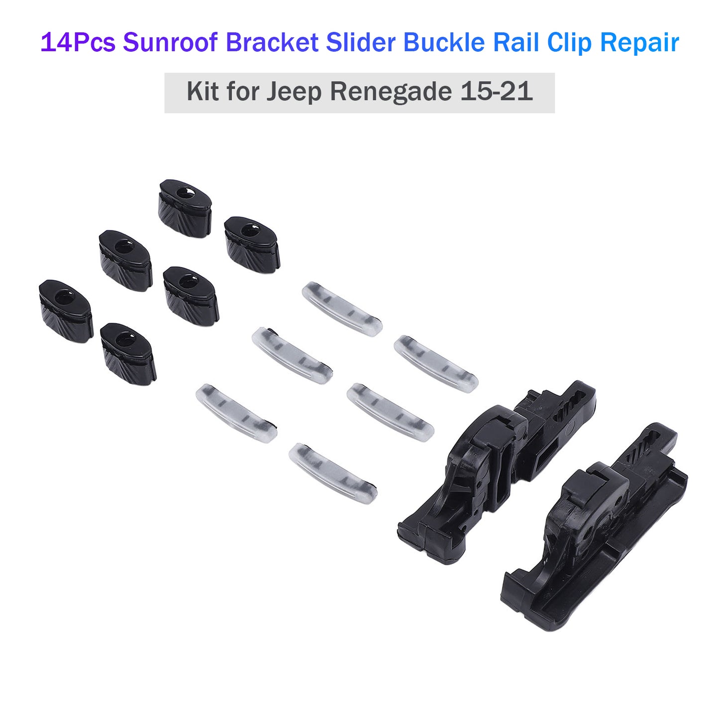 15-21 Jeep Renegade 14Pcs Sunroof Bracket Slider Buckle Rail Clip Repair Kit