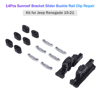 15-21 Jeep Renegade 14Pcs Sunroof Bracket Slider Buckle Rail Clip Repair Kit