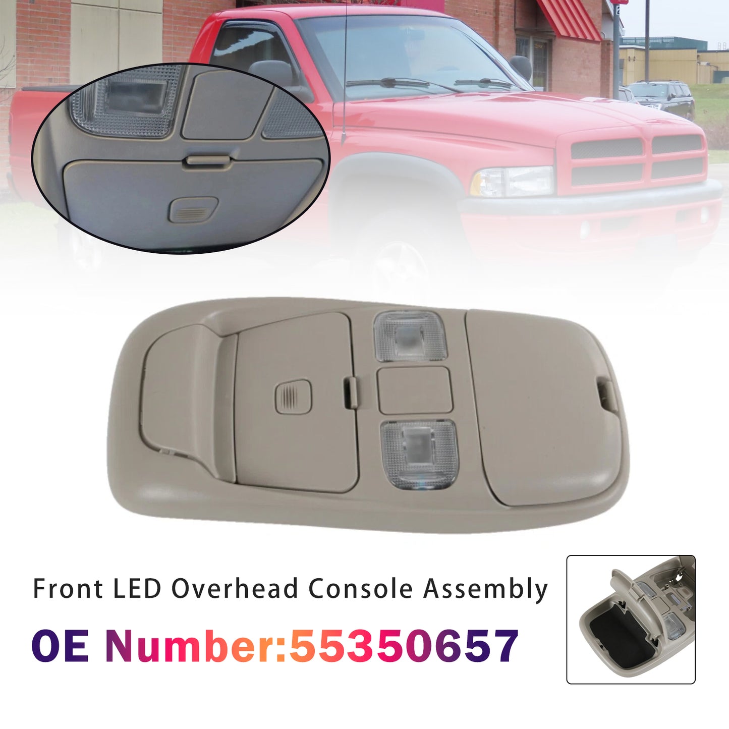 1998-2001 Dodge Ram 1500 SN94TL2AA Front LED Overhead Console