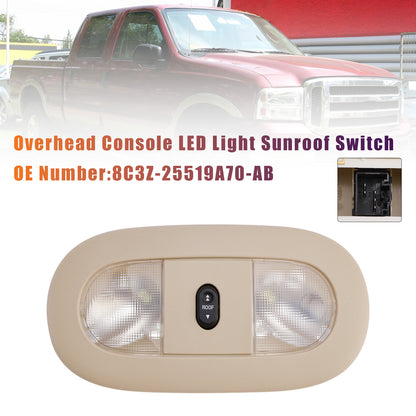 Ford F250 F350 F450 8C3Z-25519A70-AB Overhead Console LED Light Sunroof Switch Beige