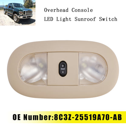 Ford F250 F350 F450 8C3Z-25519A70-AB Overhead Console LED Light Sunroof Switch Beige