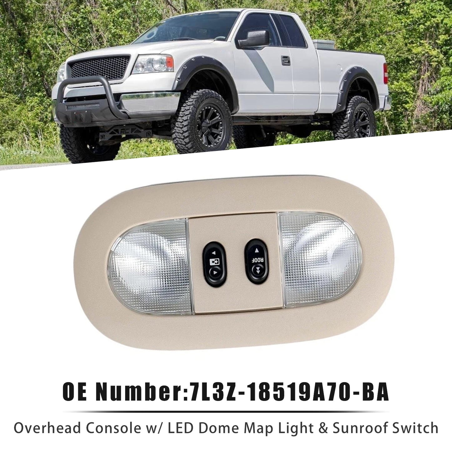 2004-2008 Ford F-150 7L3Z-18519A70-BA Overhead Console Dome Map Light Sunroof Switch