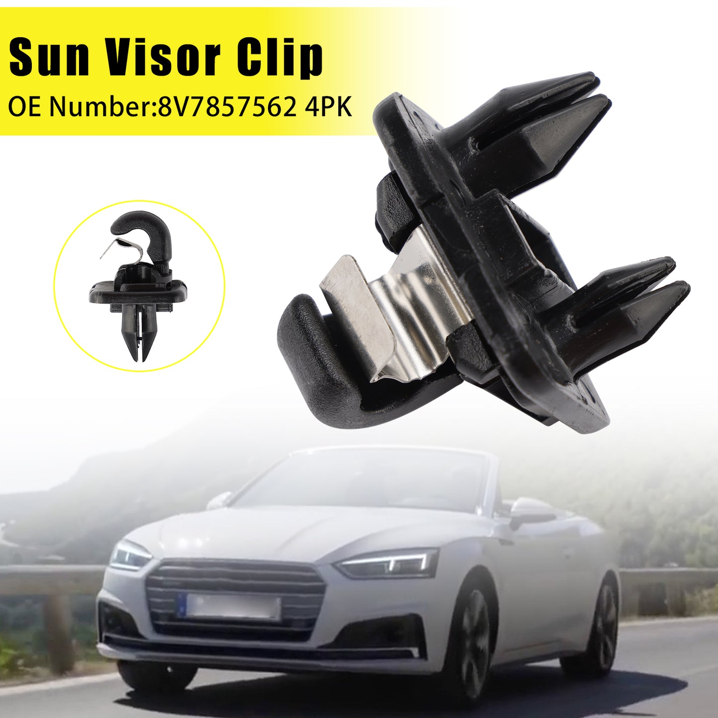 2015-2019 Audi A3 Cabriolet (Type 8V) 8V78575624PK Sun Visor Clip 4PK