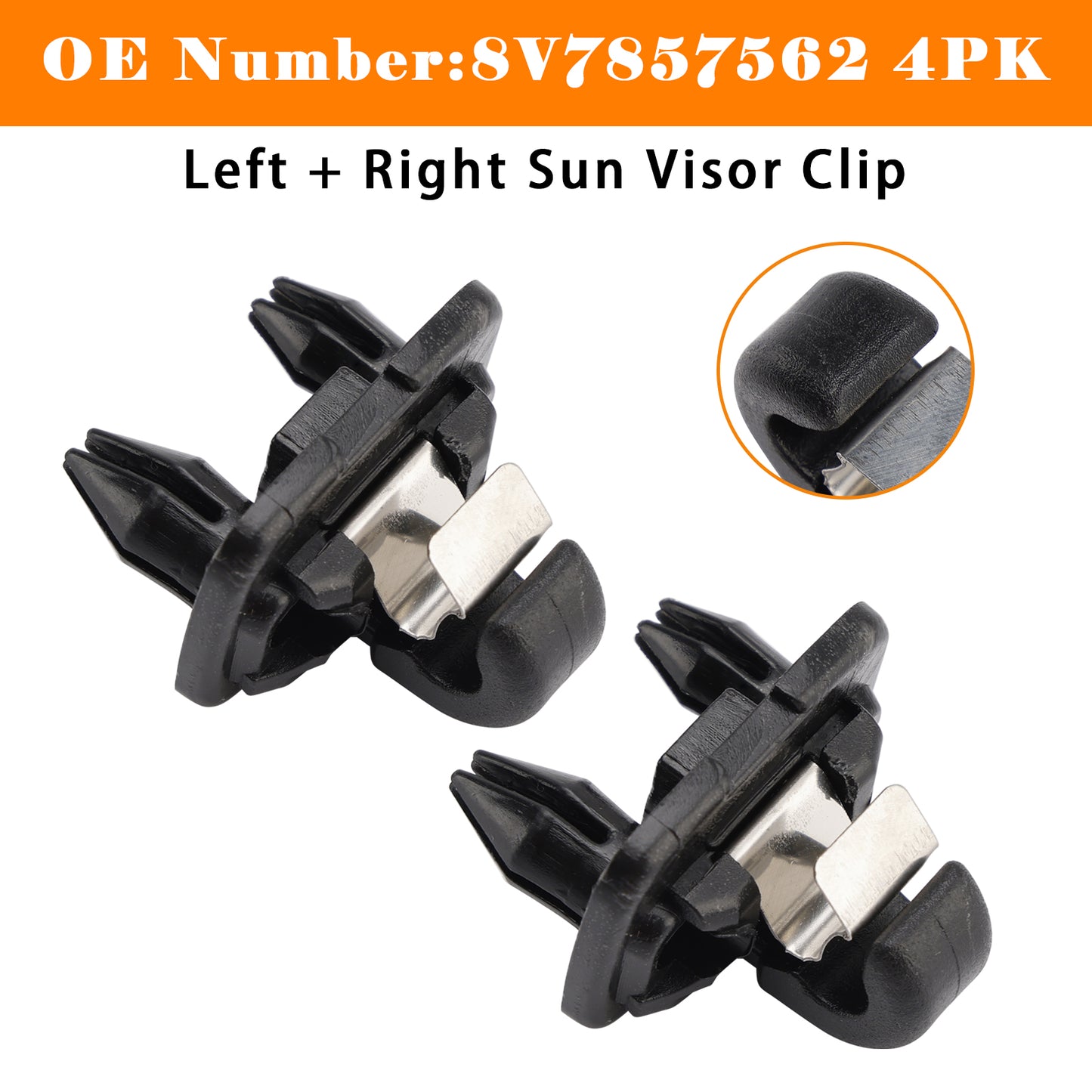 2015-2019 Audi A3 Cabriolet (Type 8V) 8V78575624PK 2x Sun Visor Clip 4PK