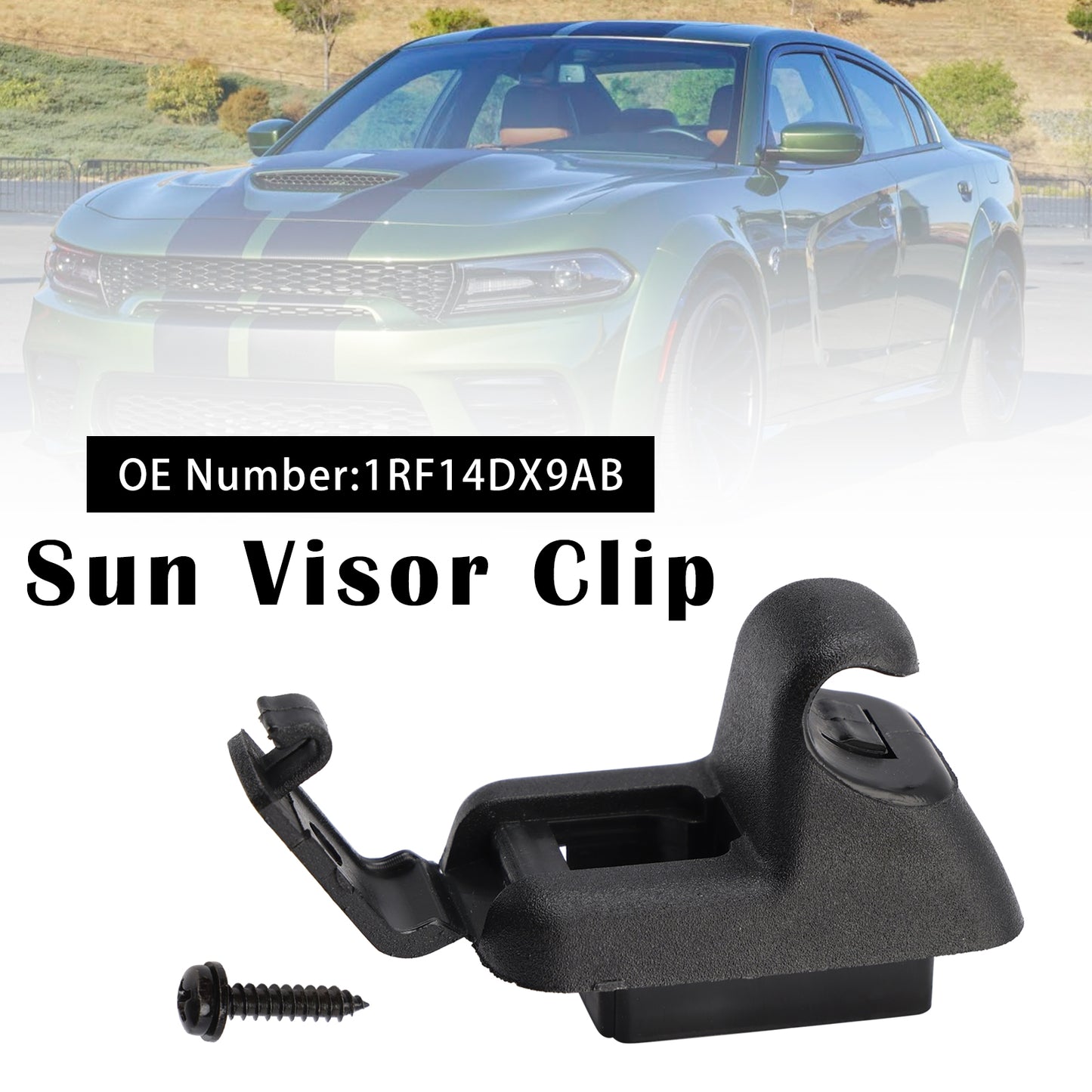 2011-2020 Chrysler 300 1RF14DX9AB Black Sun Visor Clip Fit