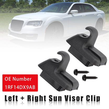2011-2020 Chrysler 300 Dodge Charger 1RF14DX9AB 2x Black Sun Visor Clip Fit