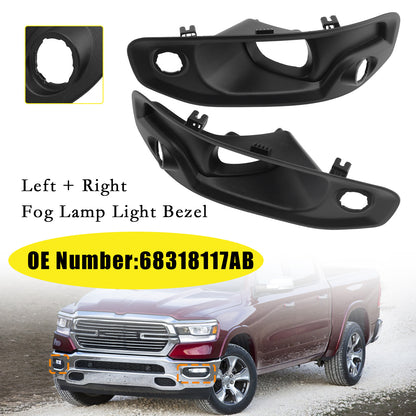 2019-2024 RAM 1500 68318117AB Left + Right Fog Lamp Light Bezel