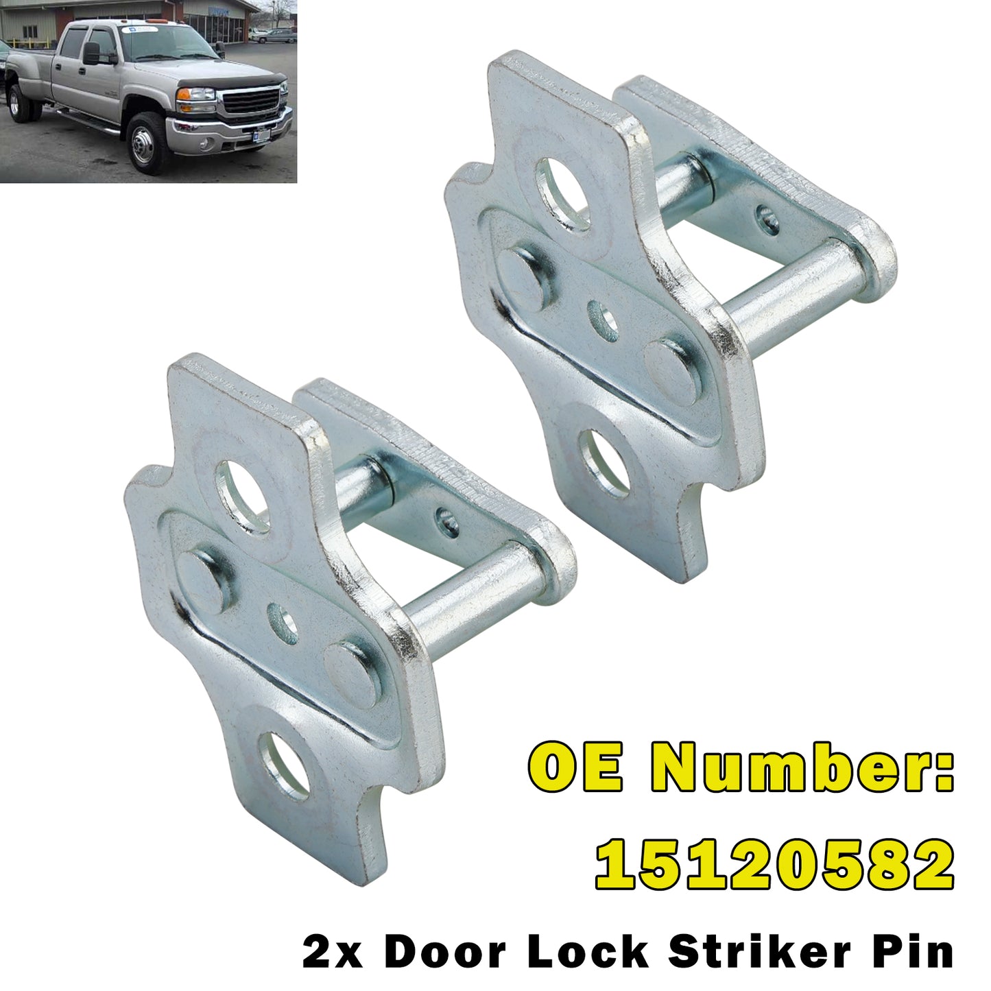 2001-2007 Chevy Silverado 1500 15120582 2x Door Lock Striker Pin