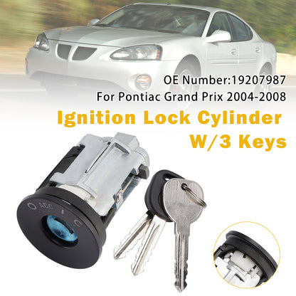 2004-2008 Pontiac Grand Prix 19207987 Ignition Lock Cylinder W/3 Keys