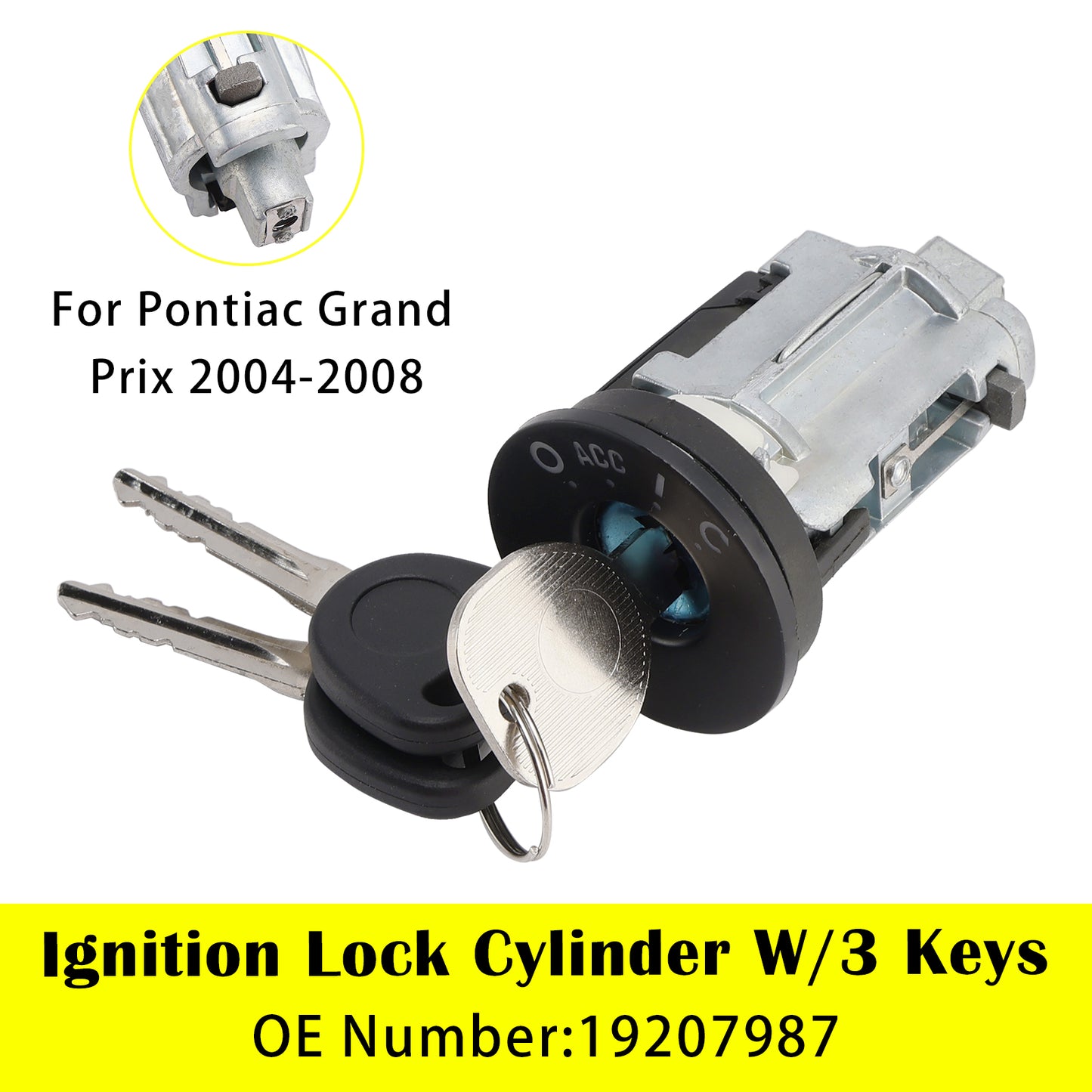 2004-2008 Pontiac Grand Prix 19207987 Ignition Lock Cylinder W/3 Keys
