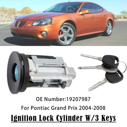 2004-2008 Pontiac Grand Prix 19207987 Ignition Lock Cylinder W/3 Keys