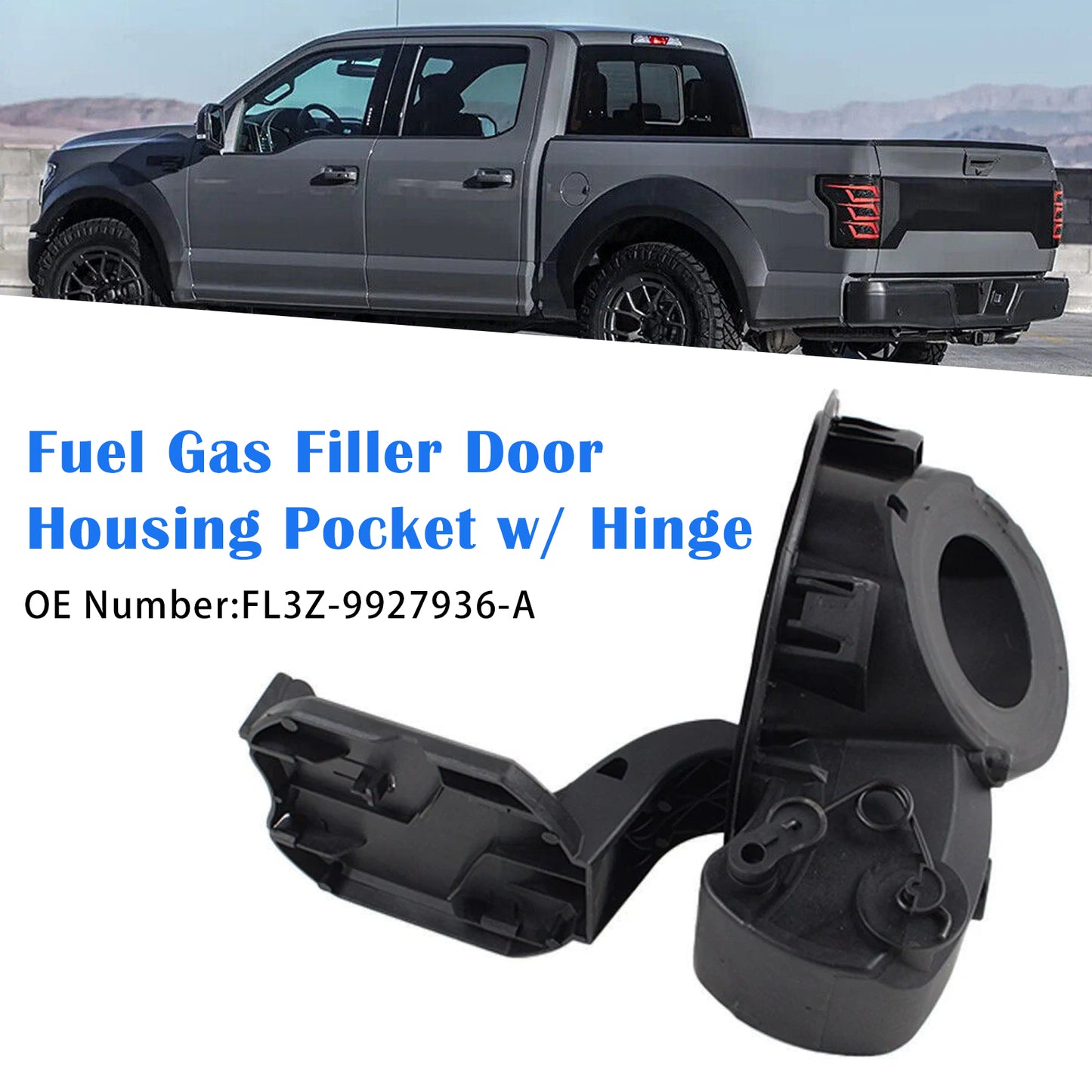 2015-2020 Ford F-150 FL3Z-9927936-A Fuel Gas Filler Door Housing Pocket w/ Hinge