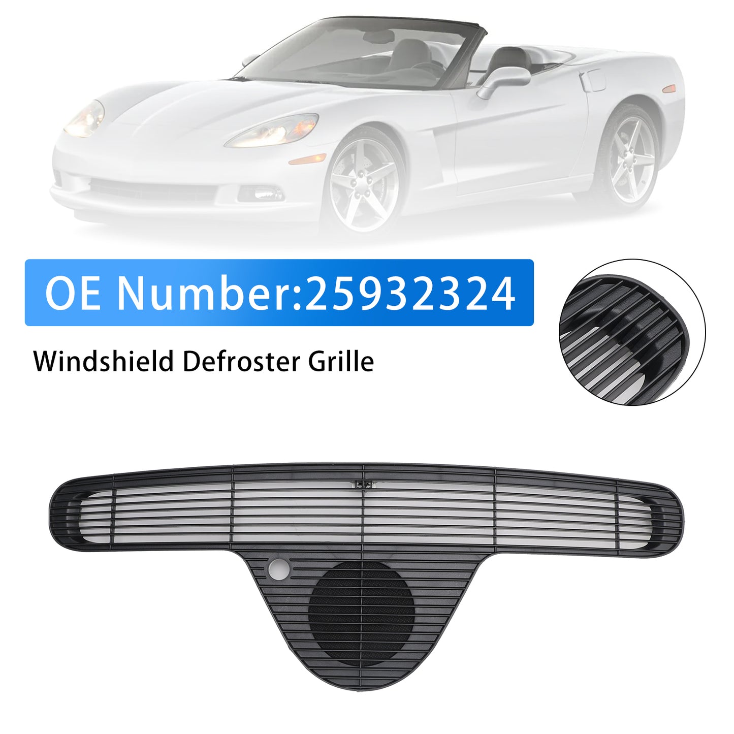2005-2013 Chevy Corvette 25932324 Windshield Defroster Grille