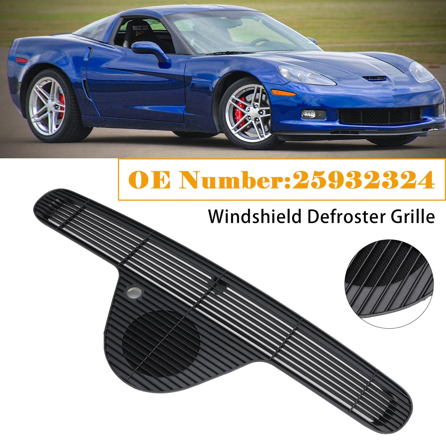 2005-2013 Chevy Corvette 25932324 Windshield Defroster Grille
