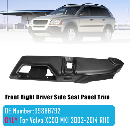 2002-2014 Volvo XC90 39866792 Front Right Driver Side Seat Panel Trim