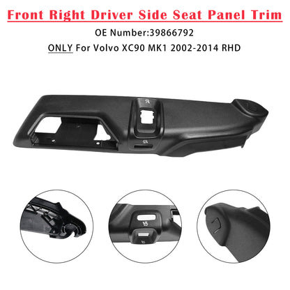 2002-2014 Volvo XC90 39866792 Front Right Driver Side Seat Panel Trim