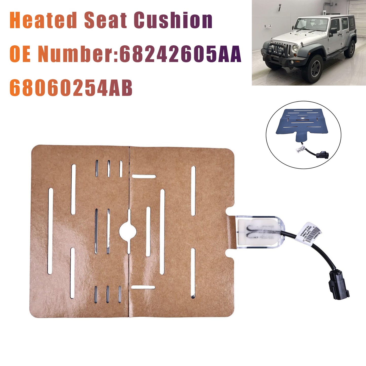 2011-2012 Jeep Wrangler 68242605AA Heated Seat Cushion