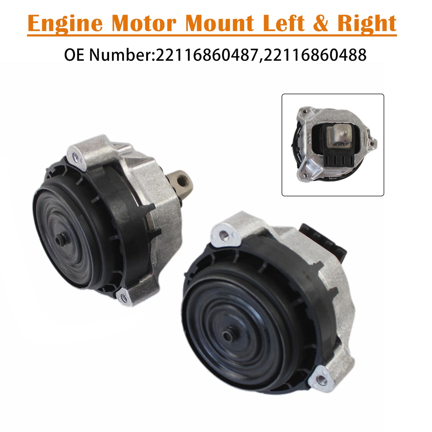 2017-2019 BMW 530i 530i xDrive 2.0L 2Pcs Engine Motor Mount Left & Right