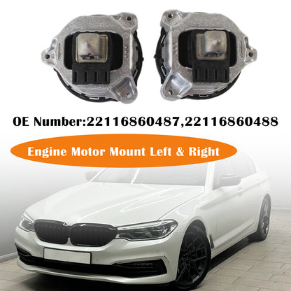 2017-2019 BMW 530i 530i xDrive 2.0L 2Pcs Engine Motor Mount Left & Right