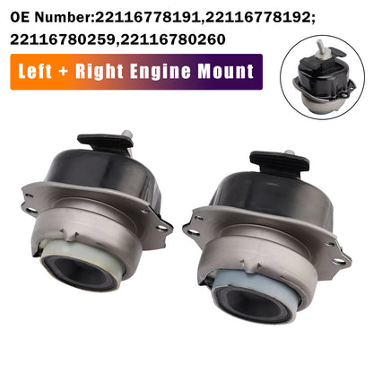BMW X5 E70 X6 E71 E72 xDrive 35i 22116865145 22116865146 Left + Right Engine Mount