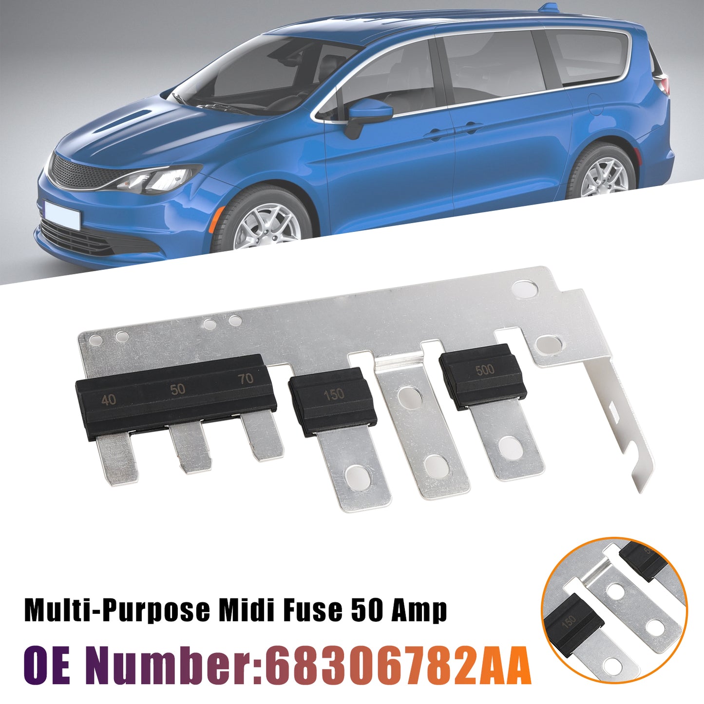 2020-2025 Chrysler Pacifica Voyager 68306782AA Multi-Purpose Midi Fuse 50 Amp