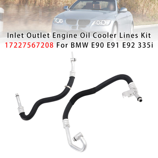 BMW E90 E91 E92 335i 17227567208 Inlet Outlet Engine Oil Cooler Lines Kit