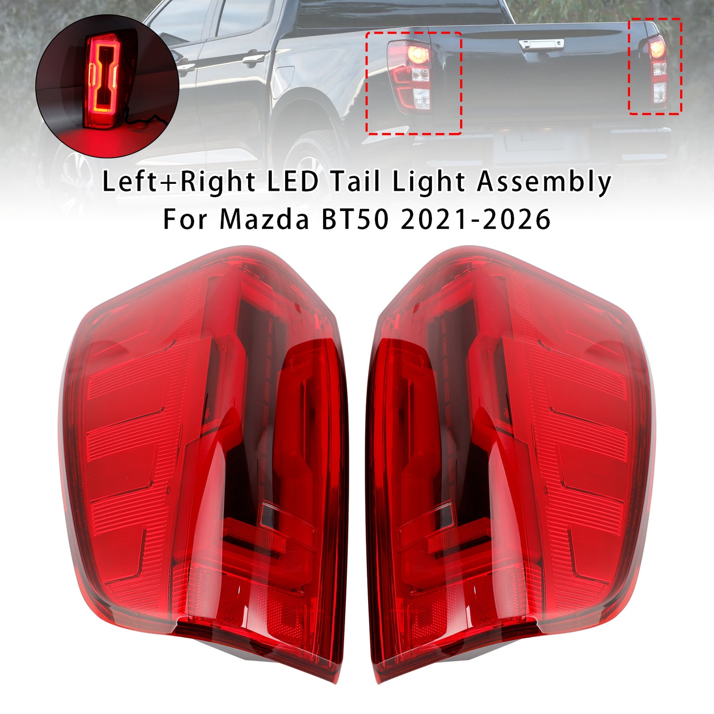 2021-2026 Mazda BT50 Left+Right LED Tail Light Assembly
