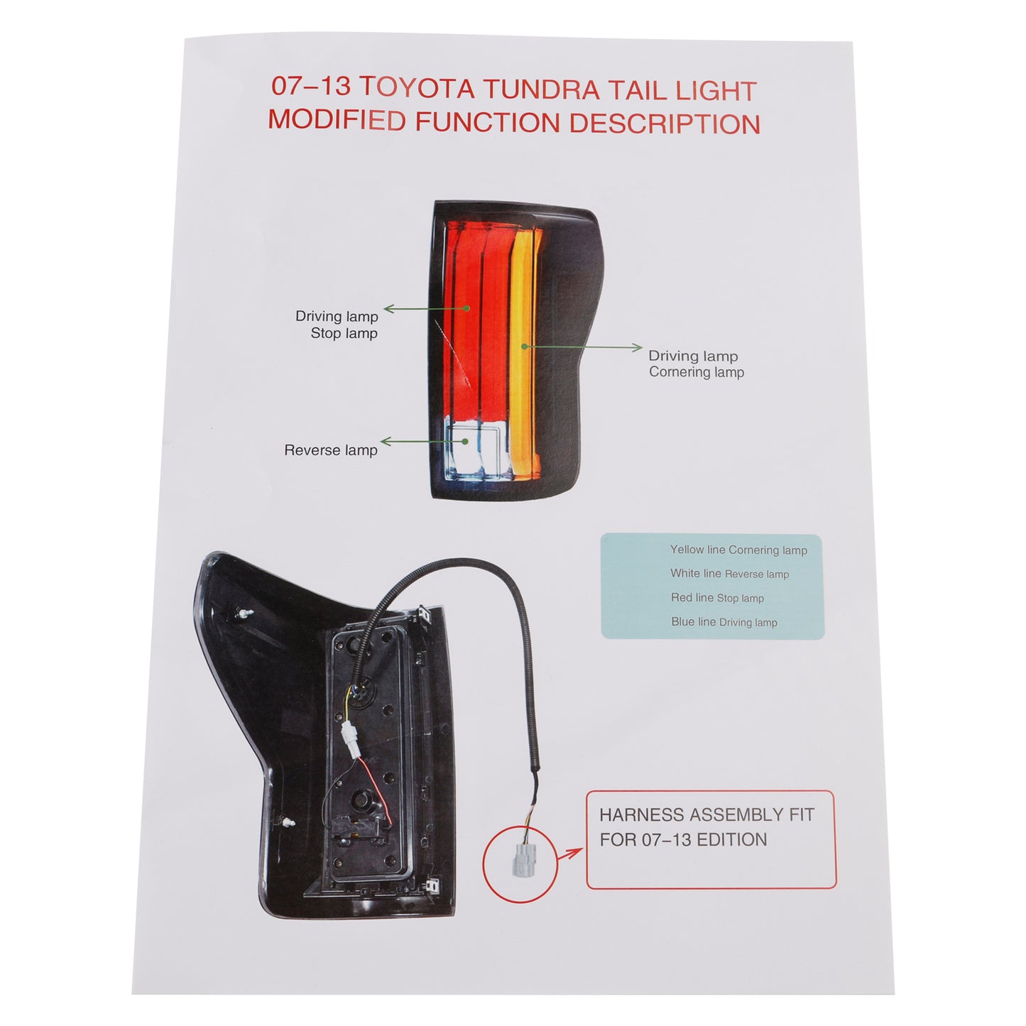 2007-2013 Toyota Tundra Black Housing Smoked Lens Left+Right LED Tail Lights
