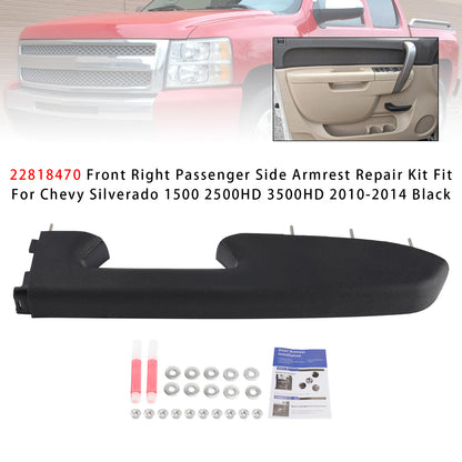 2010-2014 Chevy Silverado 1500 2500HD 3500HD Black 22818470 Front Right Armrest Repair Kit Fit