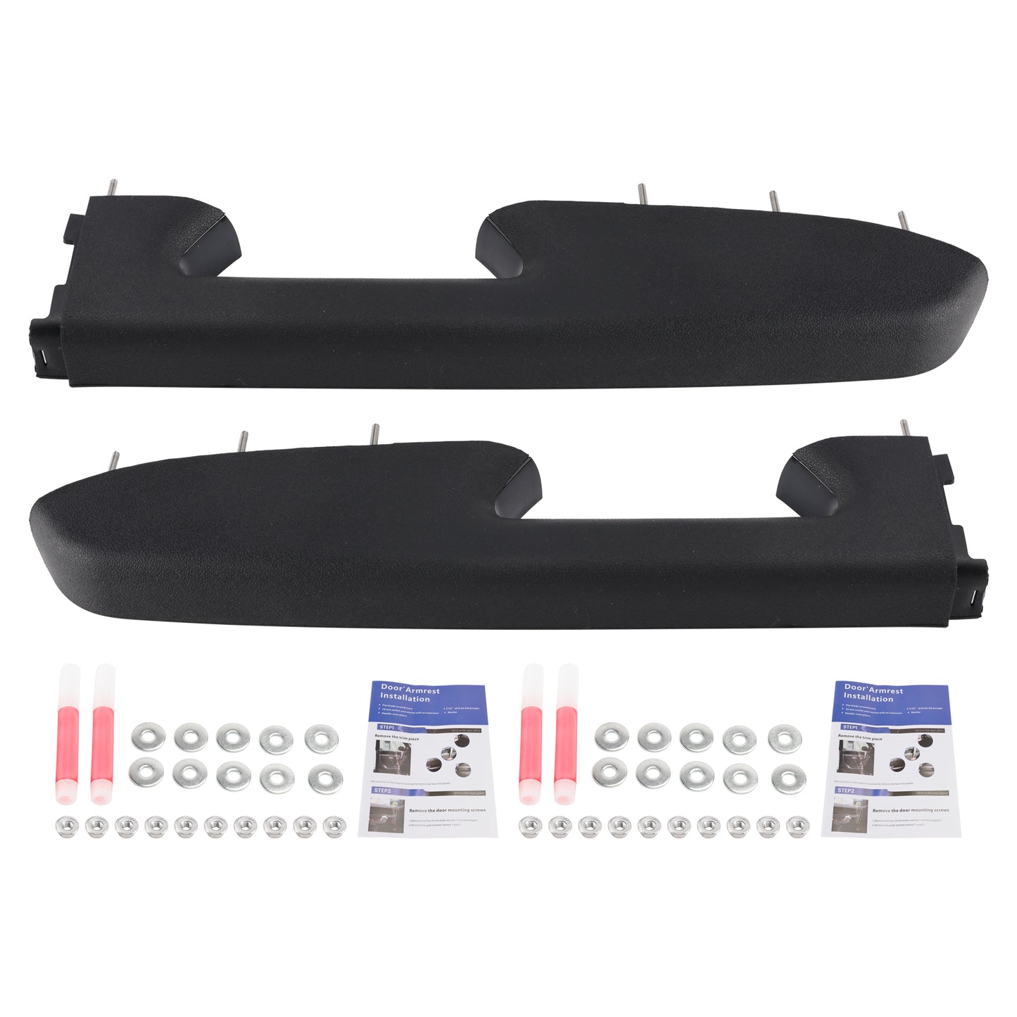 2010-2014 Chevy Silverado 1500 2500HD 3500HD Black Front Left+RightArmrest Repair Kit Fit