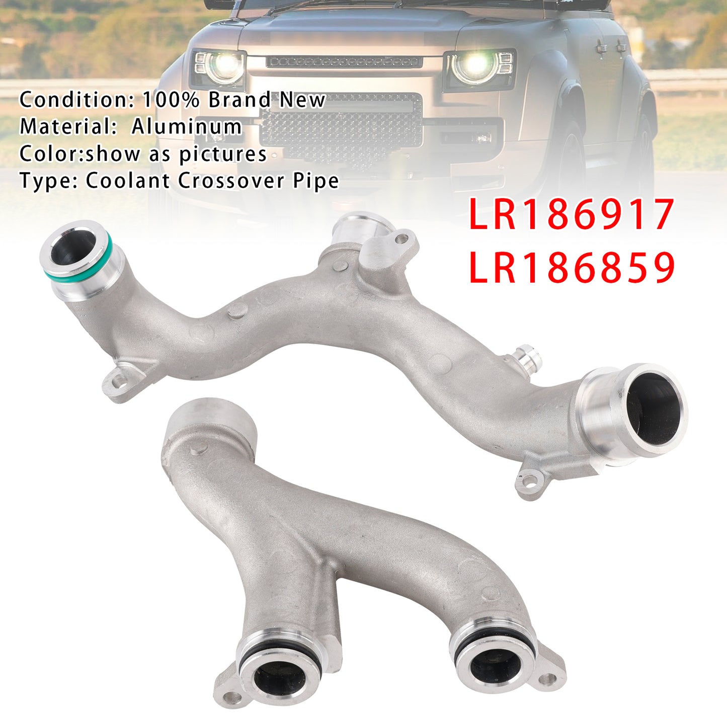 Land Rover LR4 V2 3.0 5.0 LR186917 LR186859 2PCS Coolant Crossover Pipe