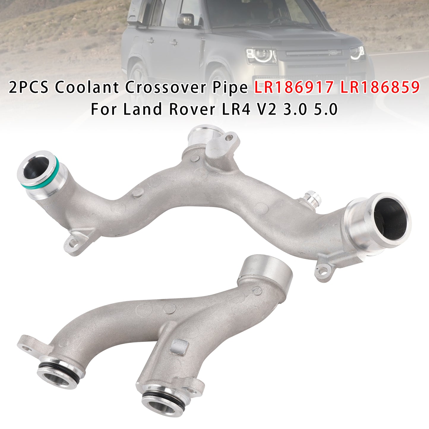 Land Rover LR4 V2 3.0 5.0 LR186917 LR186859 2PCS Coolant Crossover Pipe
