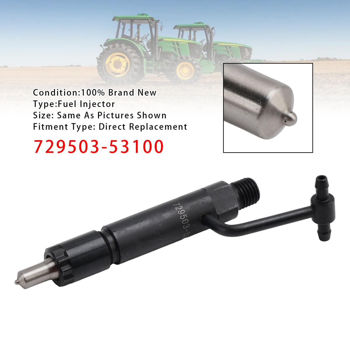 Wheel Loader WA30-5 WA40-3 WA50-3 1Pcs Fuel Injector