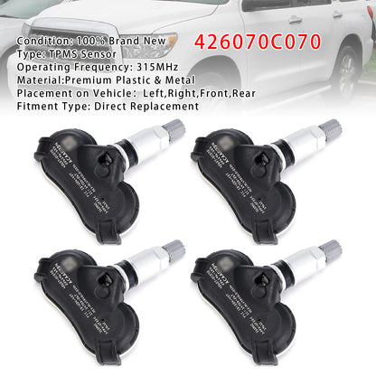 4X TPMS Tire Pressure Sensor For Toyota Sequoia Tundra Sienna 07-20 426070C070