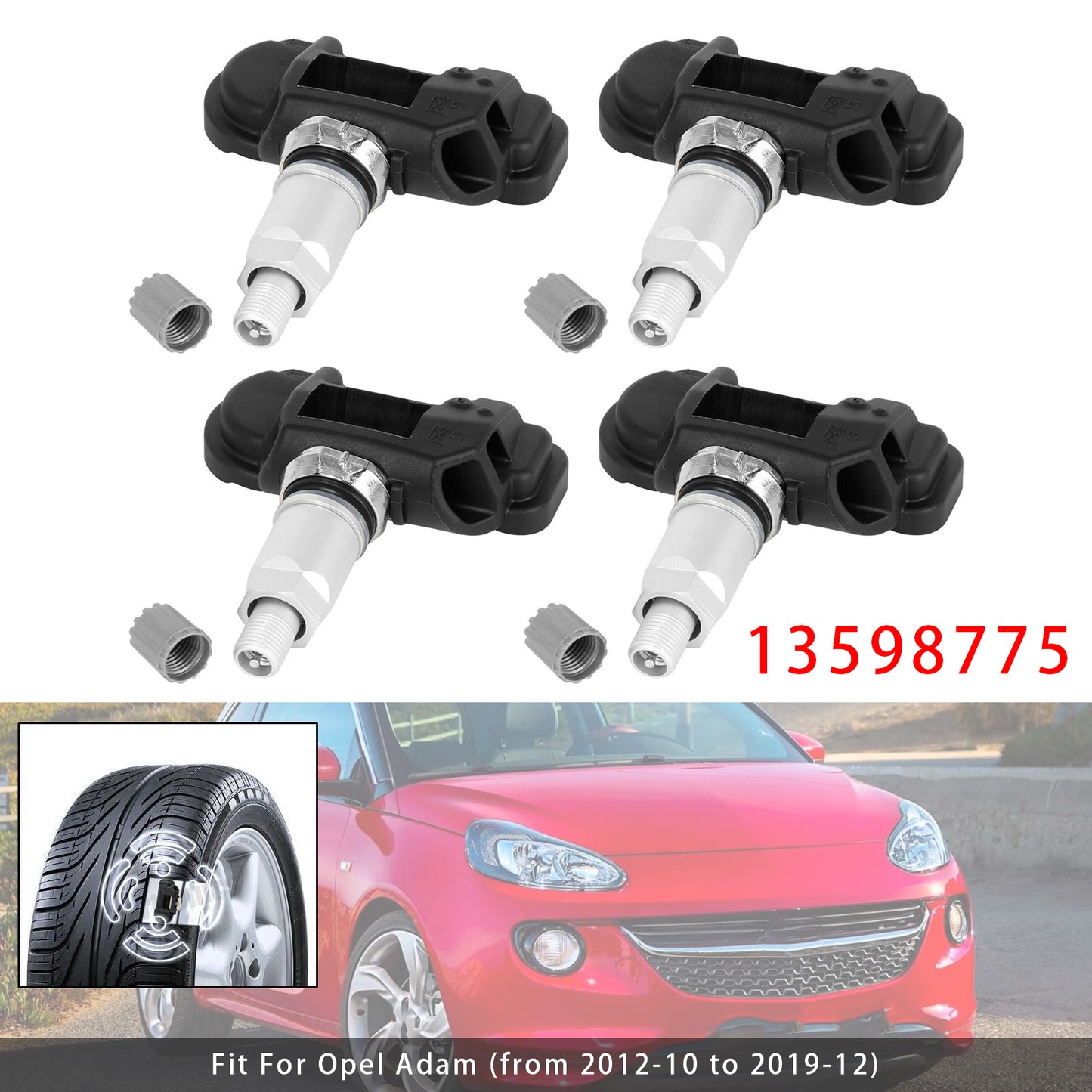 4X TPMS Tire Pressure Sensor For Opel Zafira C Insignia Astra J Corsa 13598775