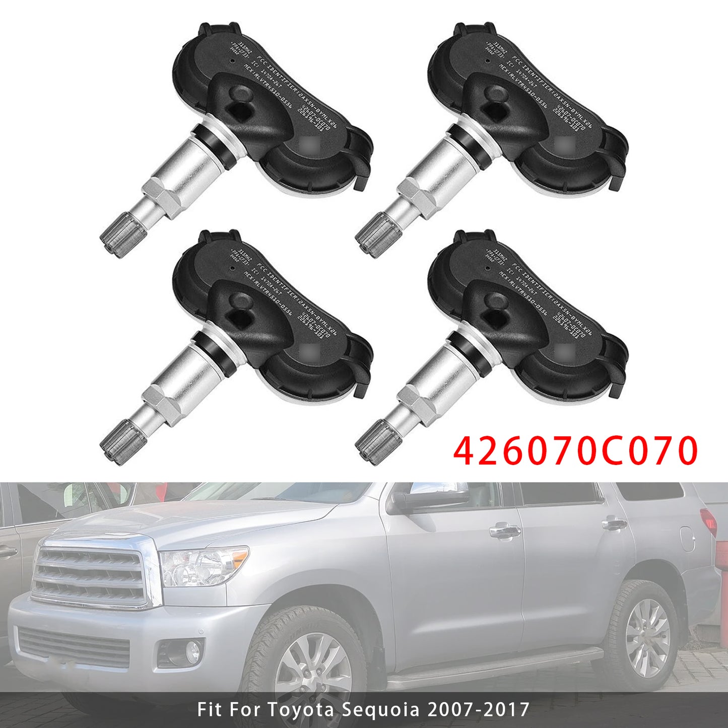 4X TPMS Tire Pressure Sensor For Toyota Sequoia Tundra Sienna 07-20 426070C070