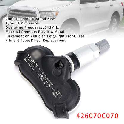 1X TPMS Tire Pressure Sensor For Toyota Sequoia Tundra Sienna 07-20 426070C070