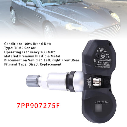 1X TPMS Tire Pressure Sensor For Audi A4 A6 A8 Q7 R8 Porsche Ferrari 7PP907275F